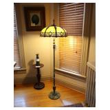 Vintage 8 Panel Slag glass floor lamp,