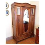 Oak Wardrobe with 2 drawer base,