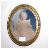 Vintage Oval framed portrait, 20.5" W. x 24.5" H.