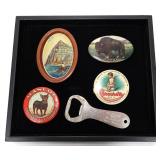 Lot: Vintage Tip tray and advertising mirrors