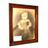 Oak Framed baby photo, 20" x 16.5"