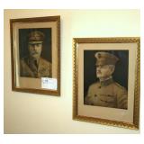 Pair of framed military prints, 17" x 13.25" Ea.
