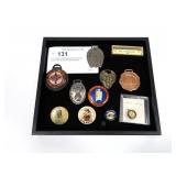 Lot: vintage Advertising fobs, pin backs