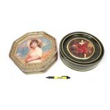 Lot: 2 tins with Vintage buttons & sewing supplies