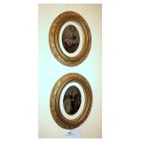 Pair of Oval framed child photos,