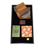 Lot: Vintage Case & Schrade Boxes, Print Block