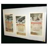 Framed Vintage Winchester Calendar Pages