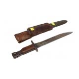 Unknown bayonet in U.S. scabbard, WWII and