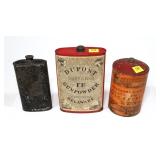 Lot, 3 vintage powder cans