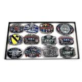 Lot, military and Police belt buckles, 12 pcs.