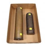 WWII military shell casing, 14" and bullet, 2 pcs.