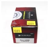 Box of Federal 9mm Luger 115-grain FMJ RN