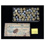 Vintage box of No. 7m metallic pinfire cartridges