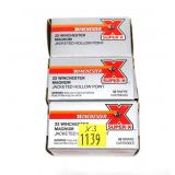 3- Boxes Winchester .22 Mag HP cartridges, 50