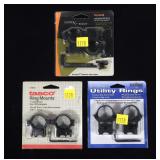 Lot, 3 sets of scope rings