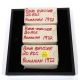 3- Boxes of 8mm Mauser cartridges, 20 per box