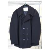 Navy pea coat, size 44