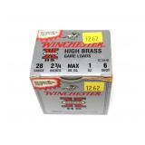 Box of Winchester 28 Ga. 2.75" No. 6 shot game