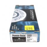Box of Federal .222 REM 50-grain SP cartridges,