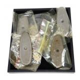 Lot, 5 military metal butt plates