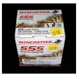 Box of Winchester .22 LR hollow point cartridges,