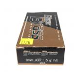 Box of Blazer brass 9mm Luger 115-grain FMJ,