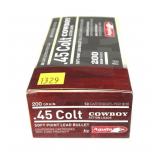 Box of .45 Colt Cowbot 200-grain SP cartridges, 50