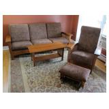 Oak Arts & Craft 4 pc. living room set,