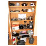 Large Kitchen lot includes: Cuisinart coffee maker