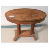 36" Oval double pedestal table with drawer