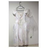 Lot, Beaded  wedding dress with train and veil