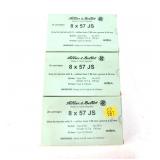 3- Boxes of 8 x 57JS mm (8mm Mauer) 196-grain