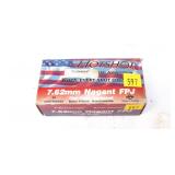 Box of Hotshot 7.62 Nagant FPJ cartridges,