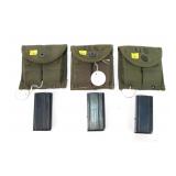 3- U.S. M1 Carbine WWII magazine pouches with