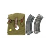Romanian AKM double magazine pouch with magazines,