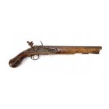 Flintlock .58 Cal. pistol, 13" round barrel, N/P