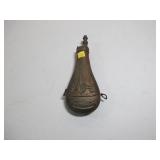 Brass flask with canon and flag decoration