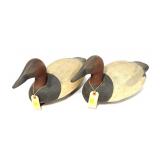 2- Ken Harris signed canvasback drakes, ca. 1945