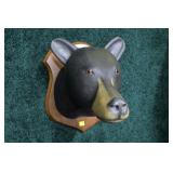 Black bear wall mount carving by Robert John