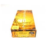 Box of Fusion .243 WIN 95-grain cartridges
