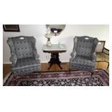 2- Queen Anne style upholstered chairs.
