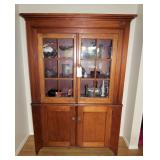 Early pine 2 door cupboard over 2 door base
