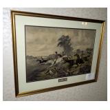 15x23" framed and matted "Full Cry"