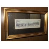 3" X 8" framed and matted Norman Rockwell