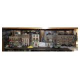 Lot, shelf of 5 Department 56 buildings and
