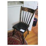Plank seat stenciled side chair