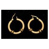 Pair 18 carat gold .750 hoop earrings