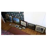 Lot, framed art and prints, 11 pieces