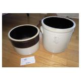 Lot, 2 stoneware crocks