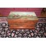 32" Painted lift top pine chest with two drawers